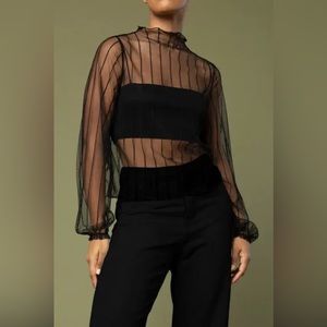 Oak and Fort Mesh Blouse size M